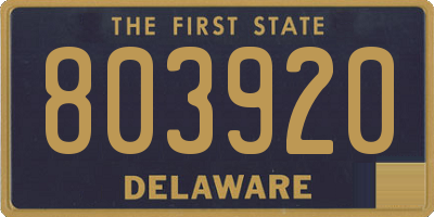 DE license plate 803920