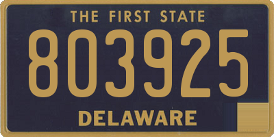 DE license plate 803925