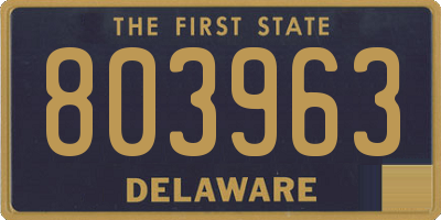 DE license plate 803963