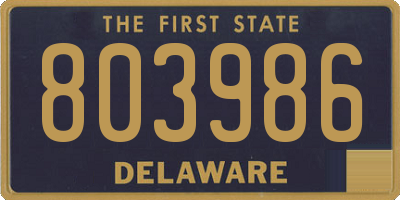 DE license plate 803986