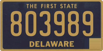 DE license plate 803989