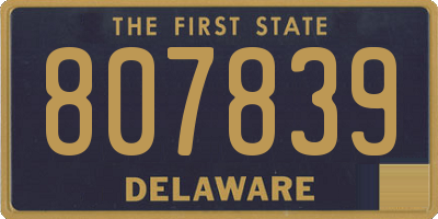 DE license plate 807839