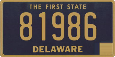 DE license plate 81986