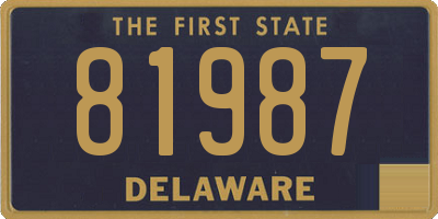 DE license plate 81987
