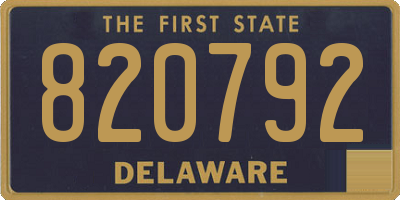 DE license plate 820792