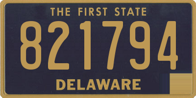 DE license plate 821794