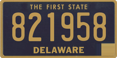 DE license plate 821958