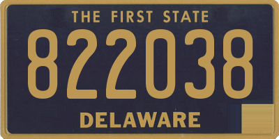 DE license plate 822038