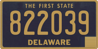 DE license plate 822039
