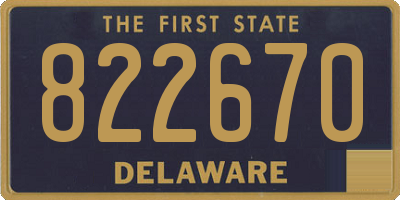 DE license plate 822670