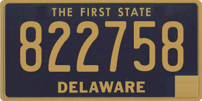 DE license plate 822758