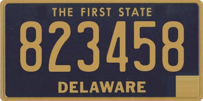 DE license plate 823458