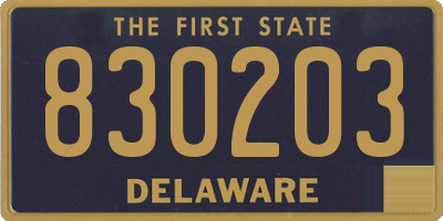 DE license plate 830203