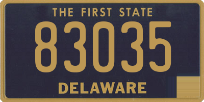 DE license plate 83035