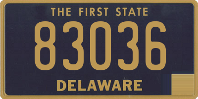 DE license plate 83036
