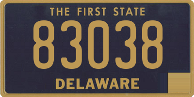 DE license plate 83038