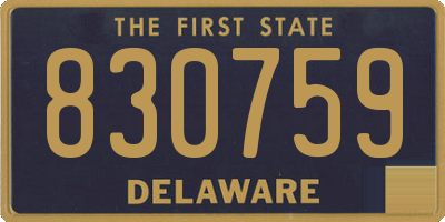 DE license plate 830759