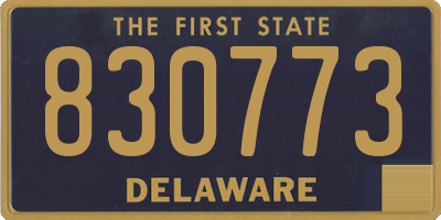 DE license plate 830773