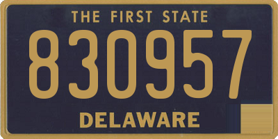 DE license plate 830957