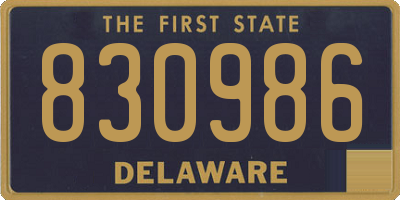 DE license plate 830986
