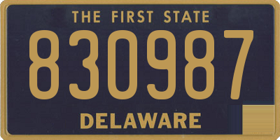 DE license plate 830987