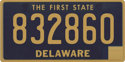 DE license plate 832860