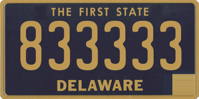 DE license plate 833333