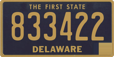 DE license plate 833422