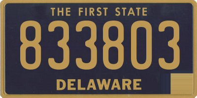 DE license plate 833803