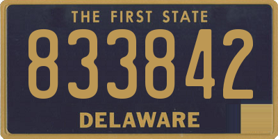 DE license plate 833842