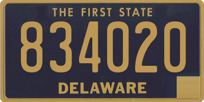 DE license plate 834020