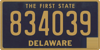 DE license plate 834039