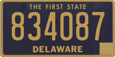 DE license plate 834087