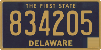 DE license plate 834205