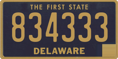 DE license plate 834333