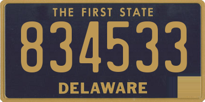 DE license plate 834533
