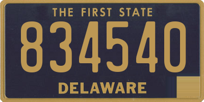 DE license plate 834540
