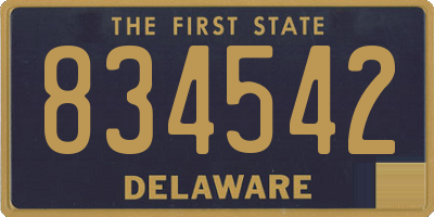 DE license plate 834542