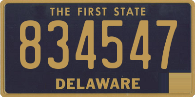 DE license plate 834547