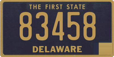 DE license plate 83458