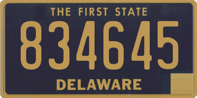 DE license plate 834645