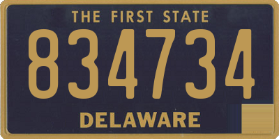 DE license plate 834734