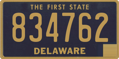 DE license plate 834762