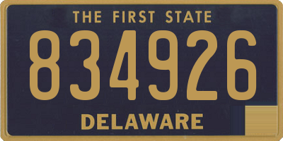 DE license plate 834926