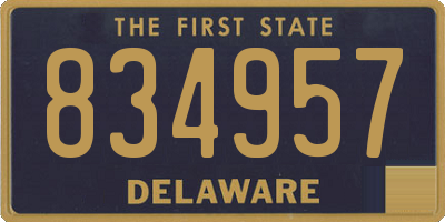 DE license plate 834957