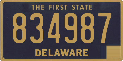 DE license plate 834987