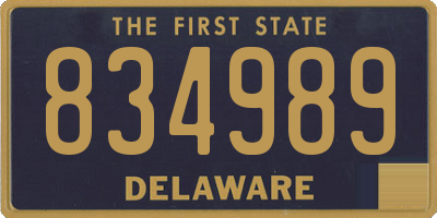 DE license plate 834989