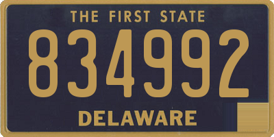 DE license plate 834992