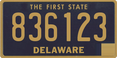 DE license plate 836123
