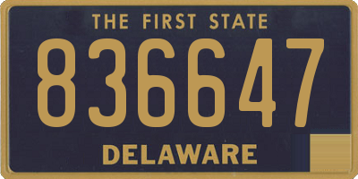 DE license plate 836647